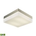 Thomas Wyngate 2Light Square Integrated LED Flush Mount in Satin Nickel with Opal Glass, Large FML2030-10-16M